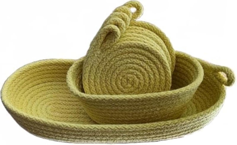 MZ Drink Coasters Set of 6, Woven Cotton Drink Coasters, Simple and Beautiful Design for Table Protection and Home Decor, Compatible with All Kinds of Cups, Holder + Spoon Basket and Cutlery